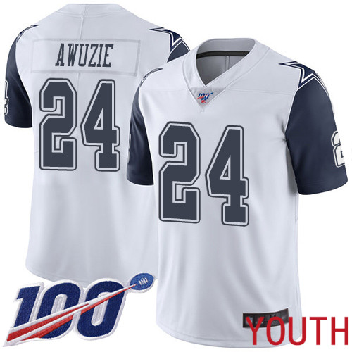 Youth Dallas Cowboys Limited White Chidobe Awuzie #24 100th Season Rush Vapor Untouchable NFL Jersey